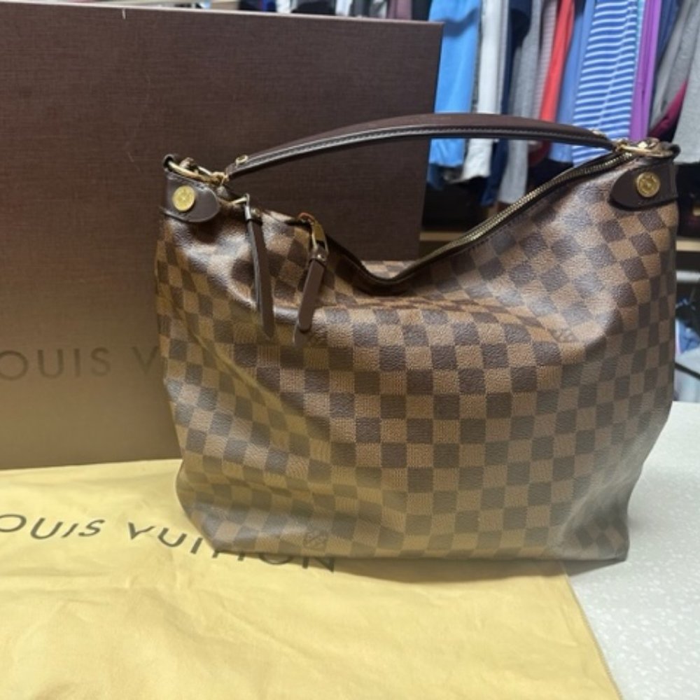 AUTHENTIC Louis Vuitton Duomo Hobo Damier Ebene Hobo Brown